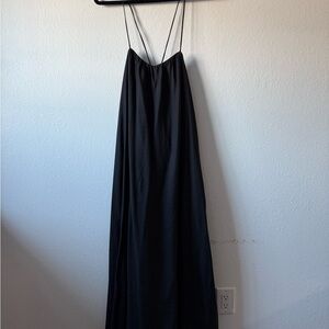 Crescent Black Backless Maxi Dress